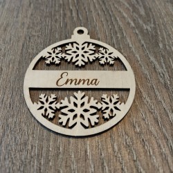 Boule de Noël gravée - Prénom